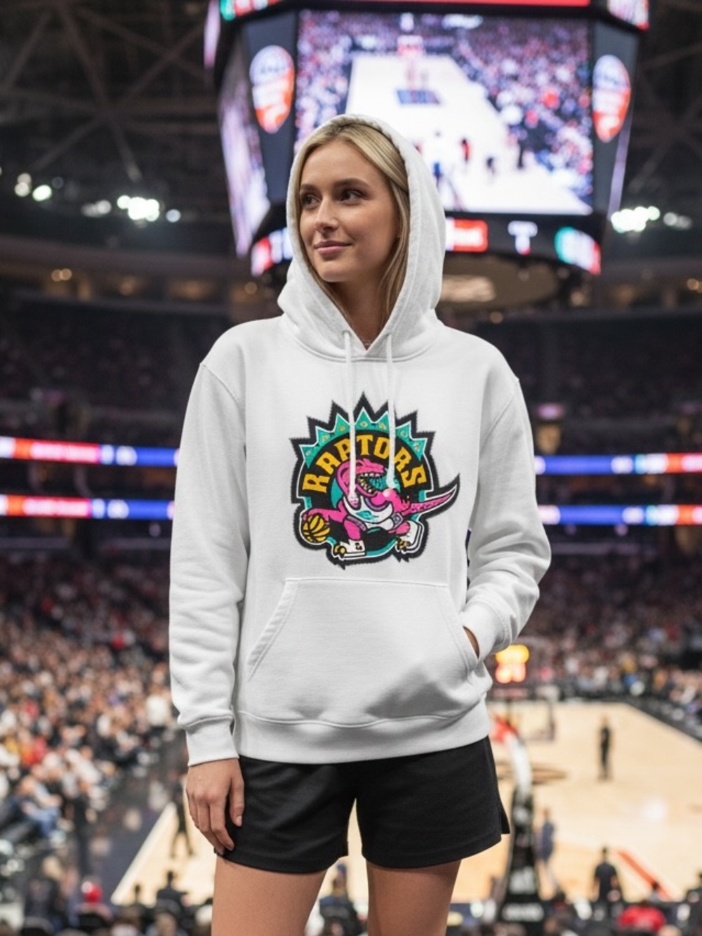 Mitchell & Ness Toronto Raptors Retro Colorful Hoodie Size Small